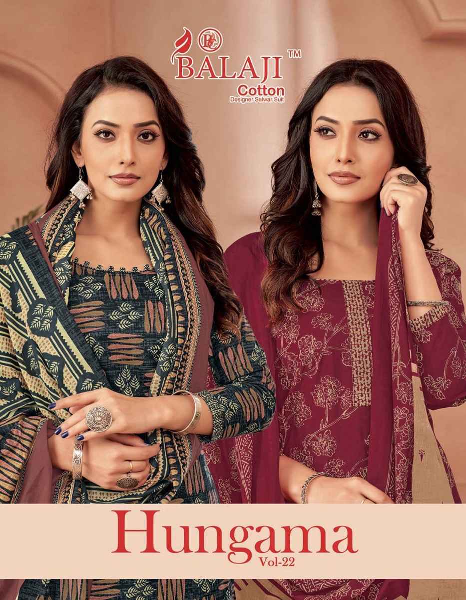 BALAJI HUNGAMA VOL-22 COTTON PRINTED DRESS MATERIAL AT WHOLESALE PRICE