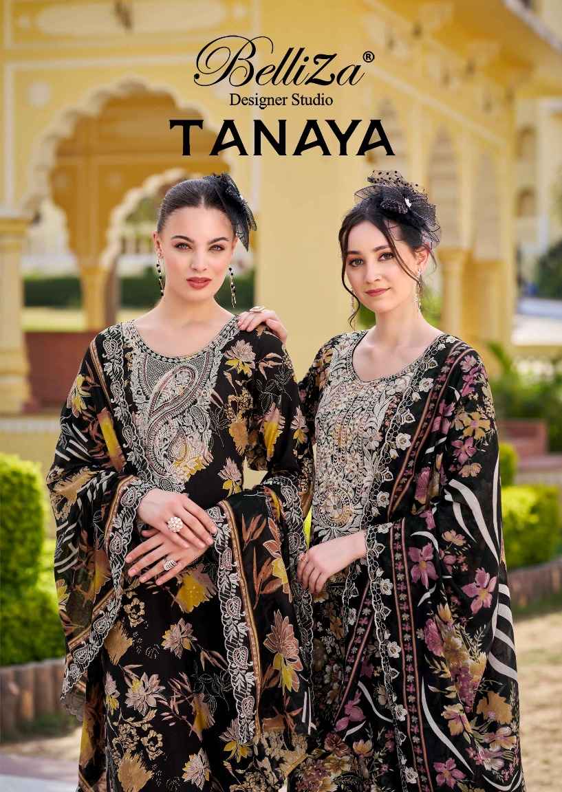 BELLIZA TANAYA PURE VISCOSE RAYON DIGITAL PRINTED EMBROIDERY DRESS MATERIAL AT WHOLESALE PRICE