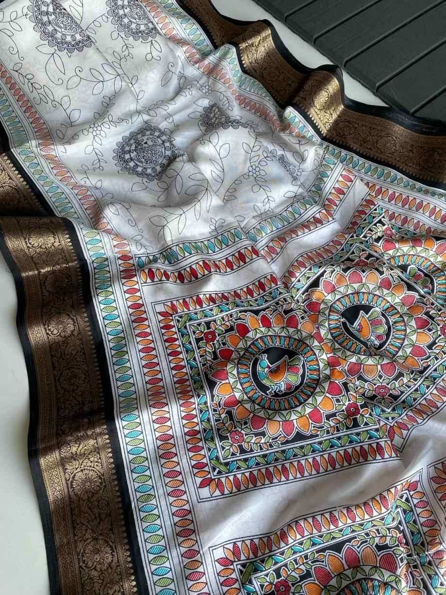 DOLA JACQUARD WITH GOLDEN WOVEN ZARI BORDER SAREES AT WHOLESALE PRICE