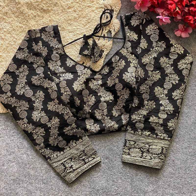 DOLA SILK WITH HEAVY JACQUARD WORK BLOUSE AT WHOLESALE PRICE