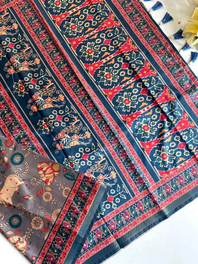 DOLA VISCOSE DIGITAL PRINT KALAMKARI PRINT SAREE AT WHOLESALE PRICE