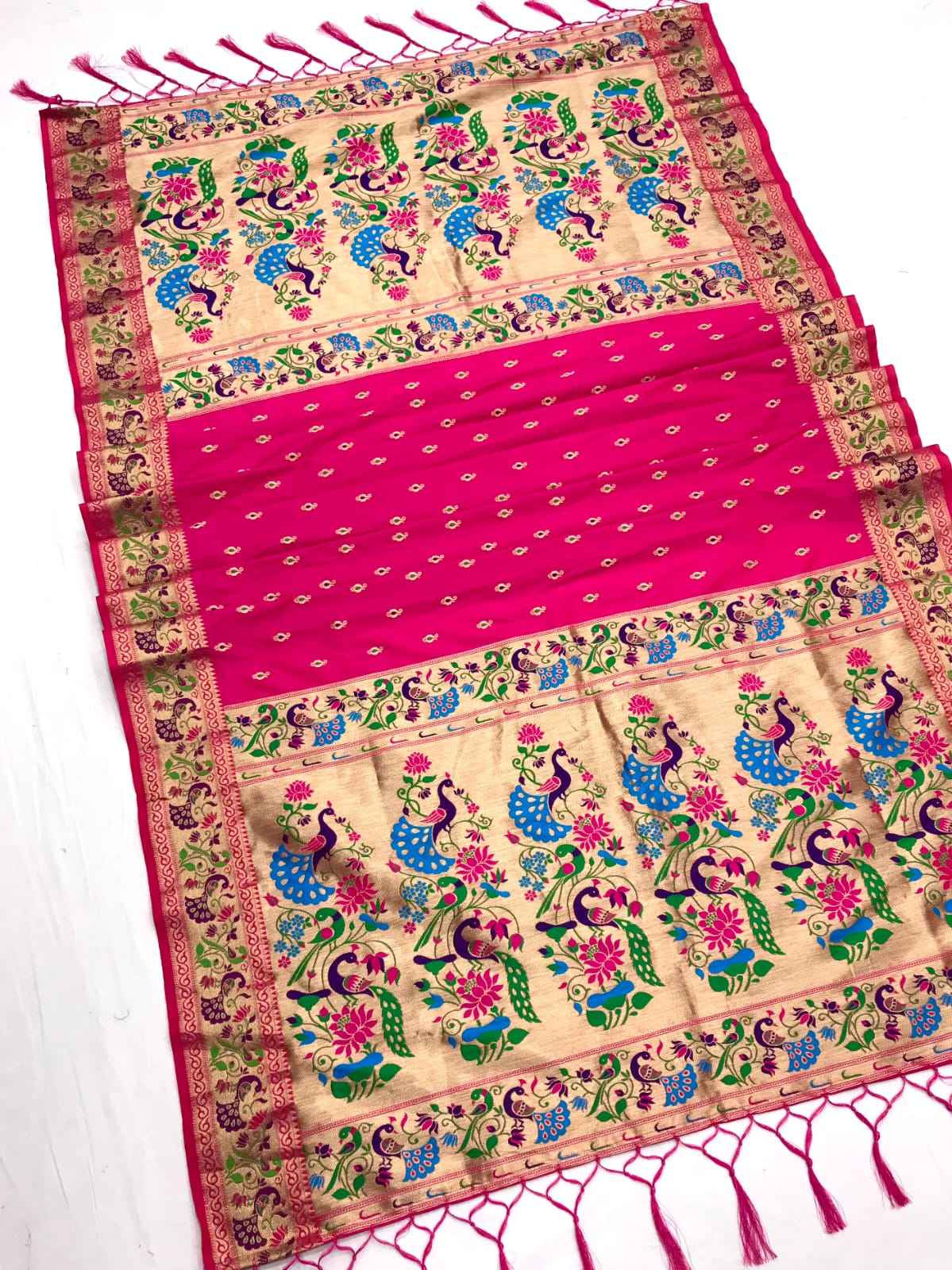 DUPATTA VOL-6 GOLD JARI MOR PARROT DUPATTA AT WHOLESALE PRICE