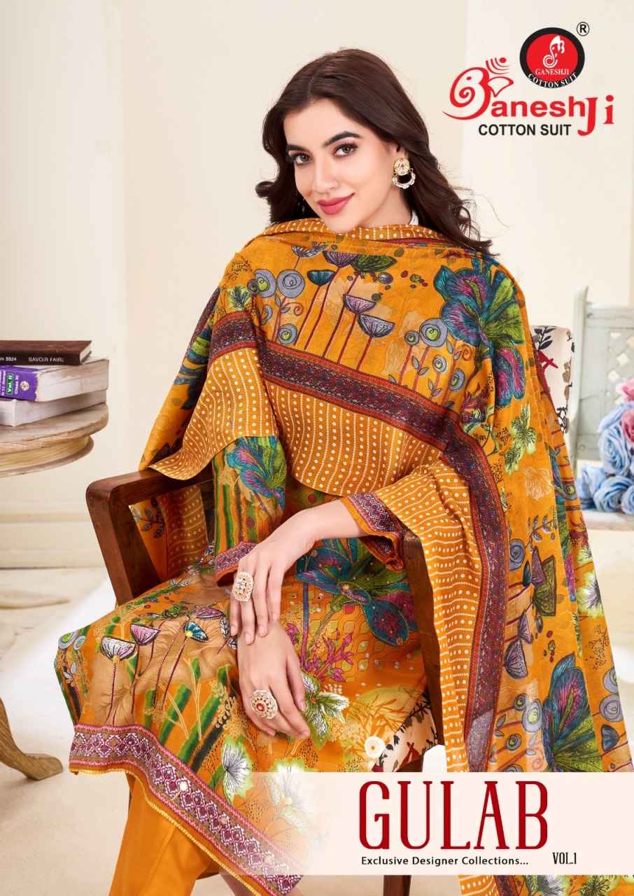 GANESHJI GULAB VOL-01 PURE HEAVY SOFT COTTON DRESS MATERIAL AT WHOLESALE PRICE
