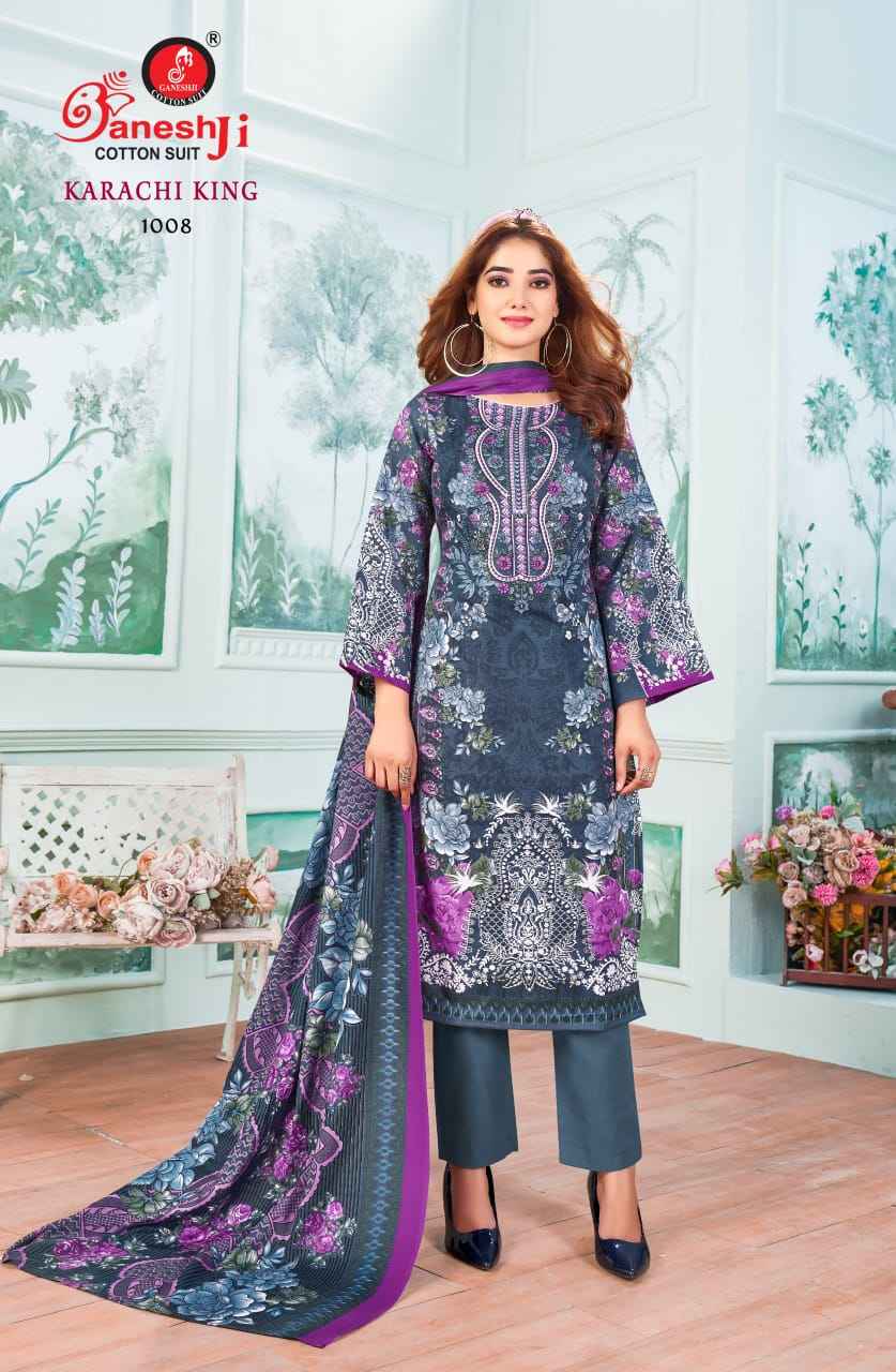 GANESHJI KARACHI KING VOL-01 SOFT COTTON DRESS MATERIAL AT WHOLESALE PRICE