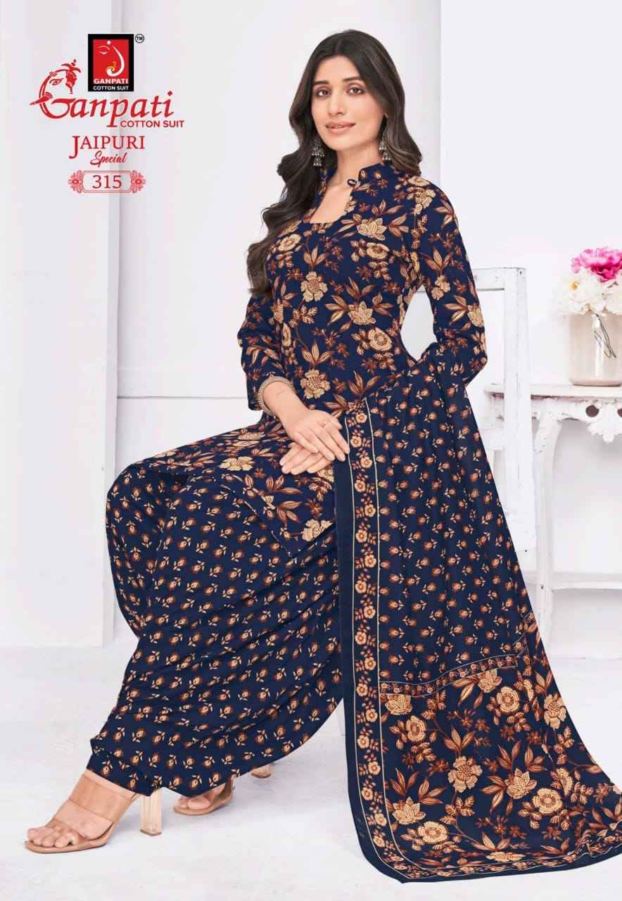 GANPATI JAIPURI SPECIAL PATIYALA VOL-15 HEAVY COTTON PRINTED DRESS MATERIAL AT WHOLESALE PRICE