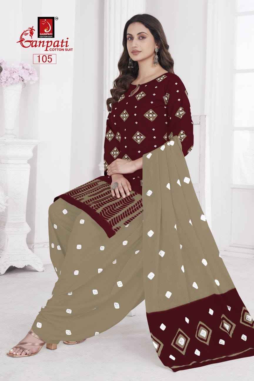 GANPATI SHIBORI SPECIAL VOL-01 HEAVY COTTON PRINTED DRESS MATERIAL AT WHOLESALE PRICE