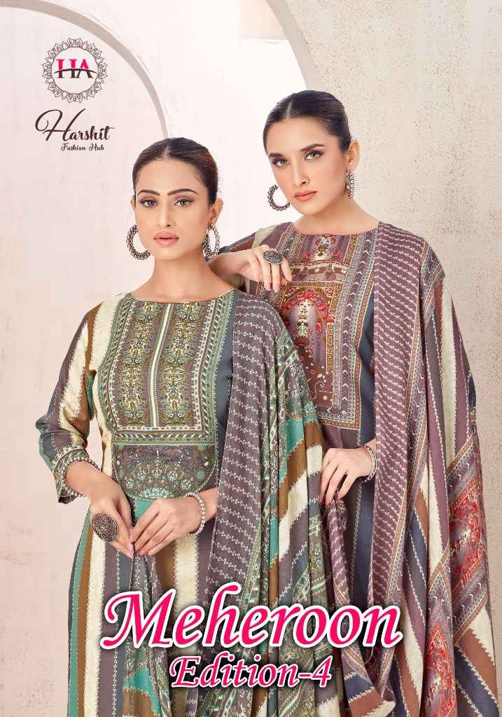 HARSHIT FASHION MEHEROON-4 PURE VISCOSE REYON DESIGNER PRINTED DRESS MATERIAL AT WHOLESALE PRICE