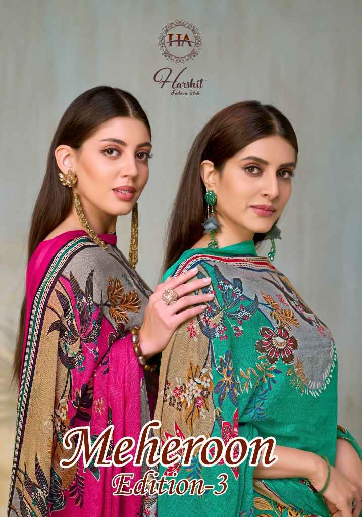HARSHIT MRHEROON 3 PURE VISCOSE REYON DESIGNER PRINTED DRESS MATERIAL AT WHOLESALE PRICE