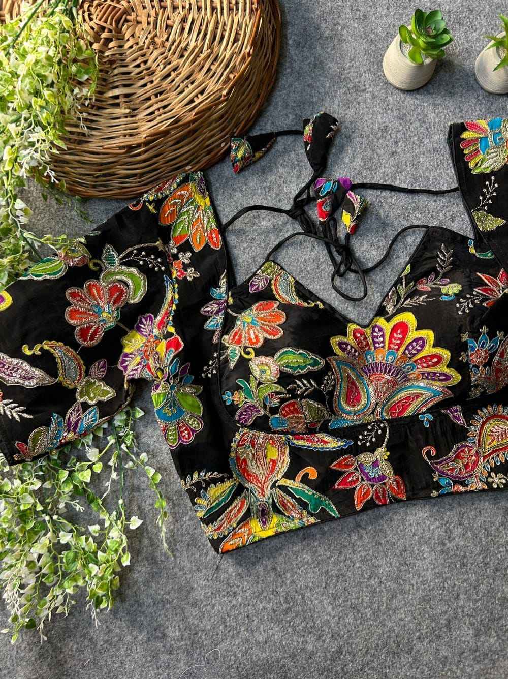 HEAVY CHINON PRINTED EXCLUSIVE WEDDING BLOUSE AT WHOLESALE PRICE