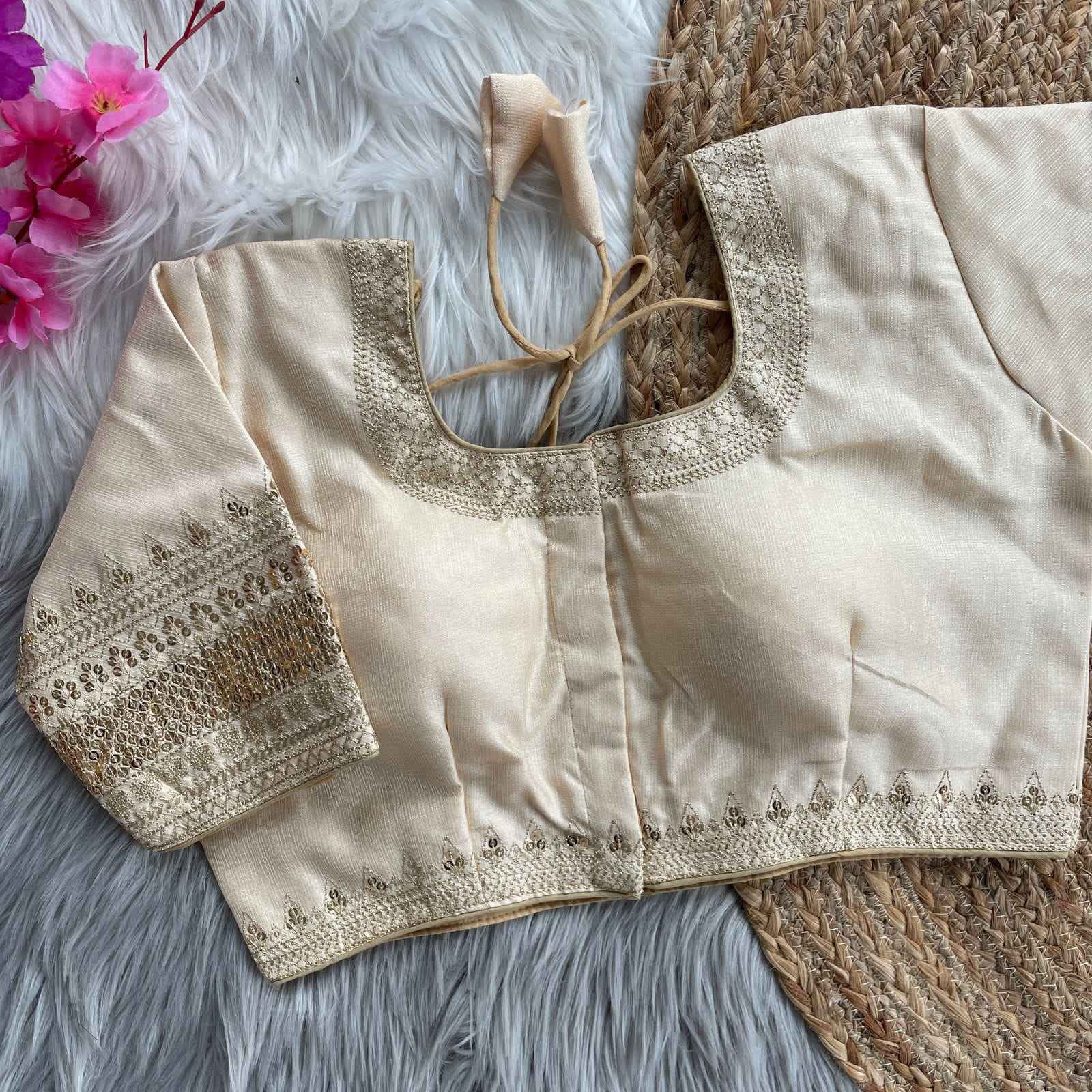 HEAVY MILAN SILK HEAVY EMBROIDERY WORK BRIDAL DESGINE BLOUSE AT WHOLESALE PRICE