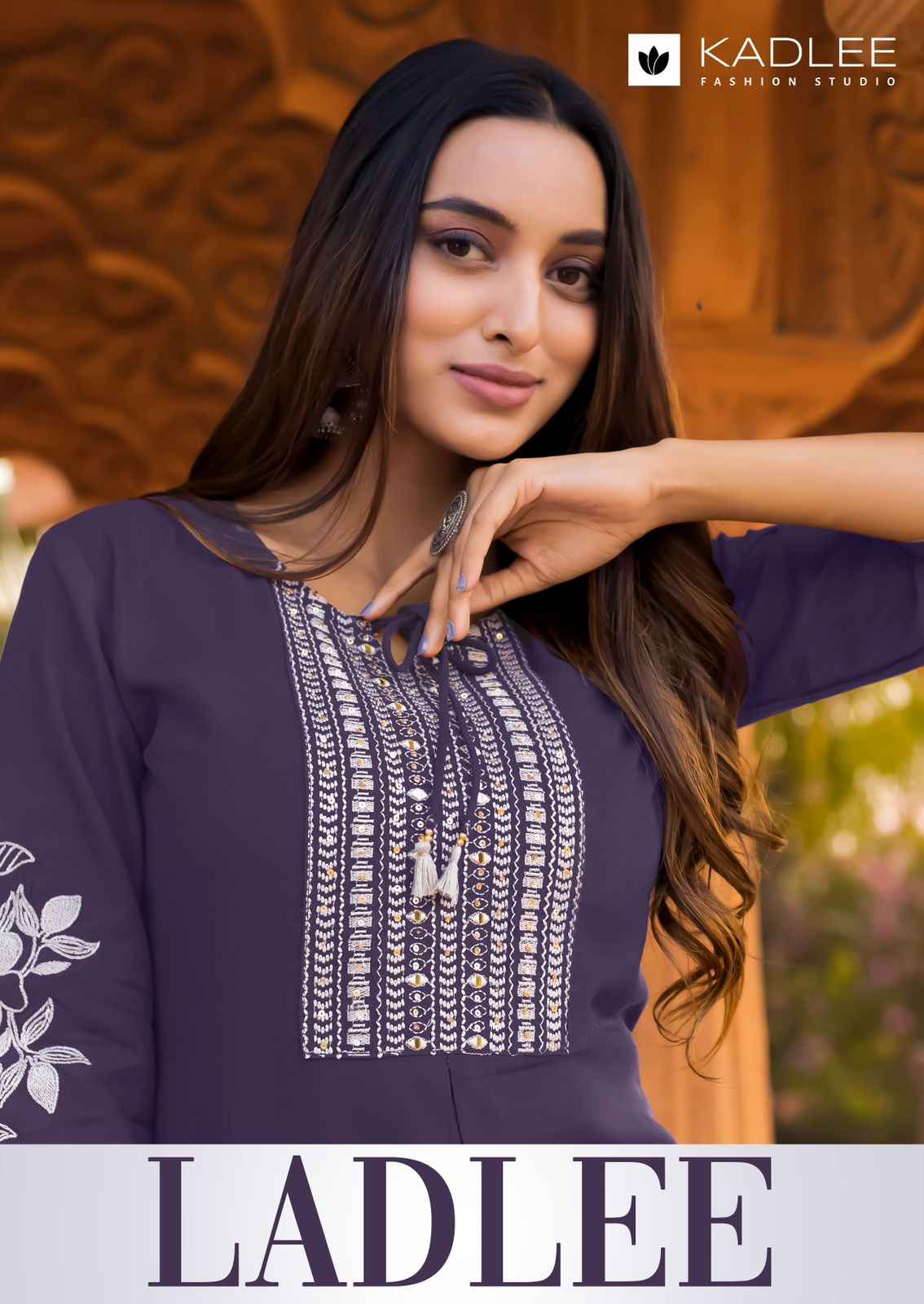 KADLEE LADLEE HEAVY RAYON THRED & HAND WORK READYMADE KURTI AT WHOLESALE PRICE