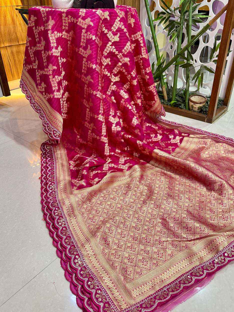 KORA MUSLIN TISSUE SILK WEAVING SAREE AT WHOLESALE PRICE