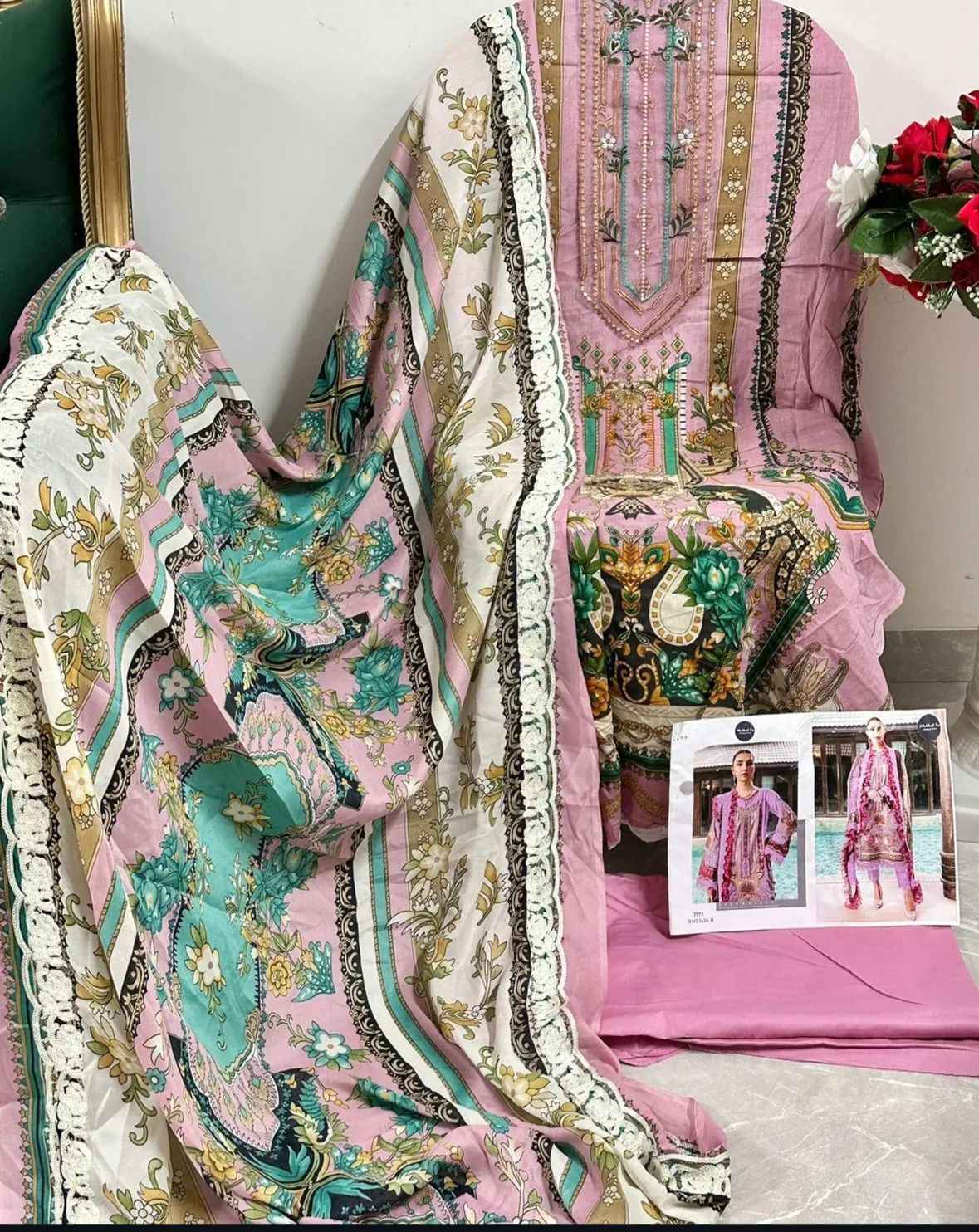 MEHBBOB TEX JADE NEEDLE WONDER-24 PURE COTTON WITH PATCH WORK DRESS MATERIAL AT WHOLESALE PRICE