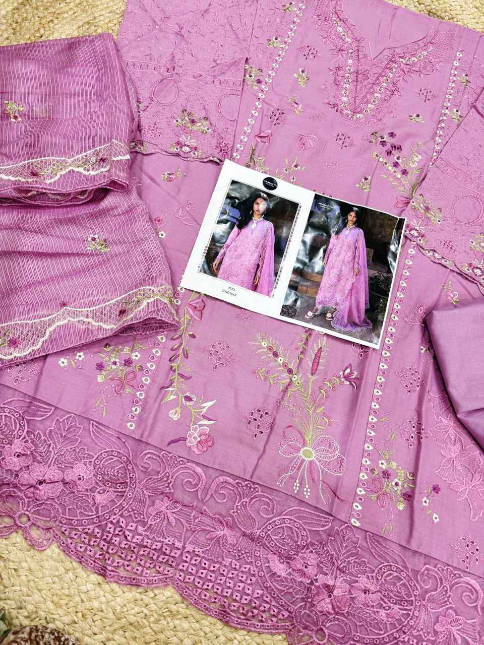 MEHBBOB TEX MARIA B 7773 PURE VISOCSE LAWN WITH EMBROIDERY DRESS MATERIAL AT WHOLESALE PRICE