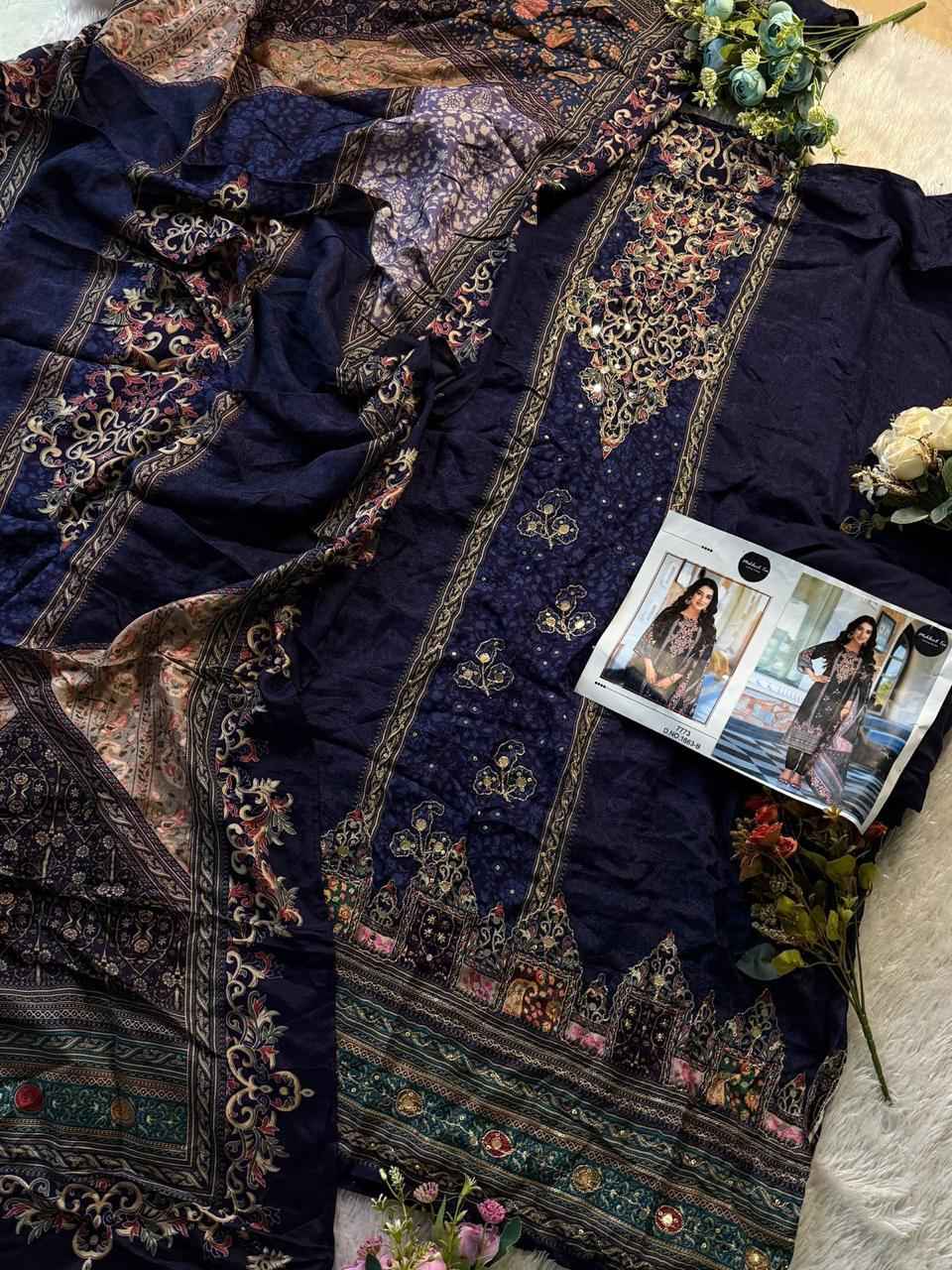 MEHBOOB TEX 7773 PURE VISCOSE  MASLIN DIGITAL PRINTED DRESS MATERIAL AT WHOLESALE PRICE