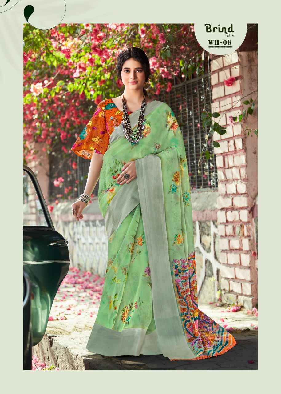 ORGANZA DIGITAL PRINTED MIRROR WORK SAREE AT WHOLESALE PRICE
