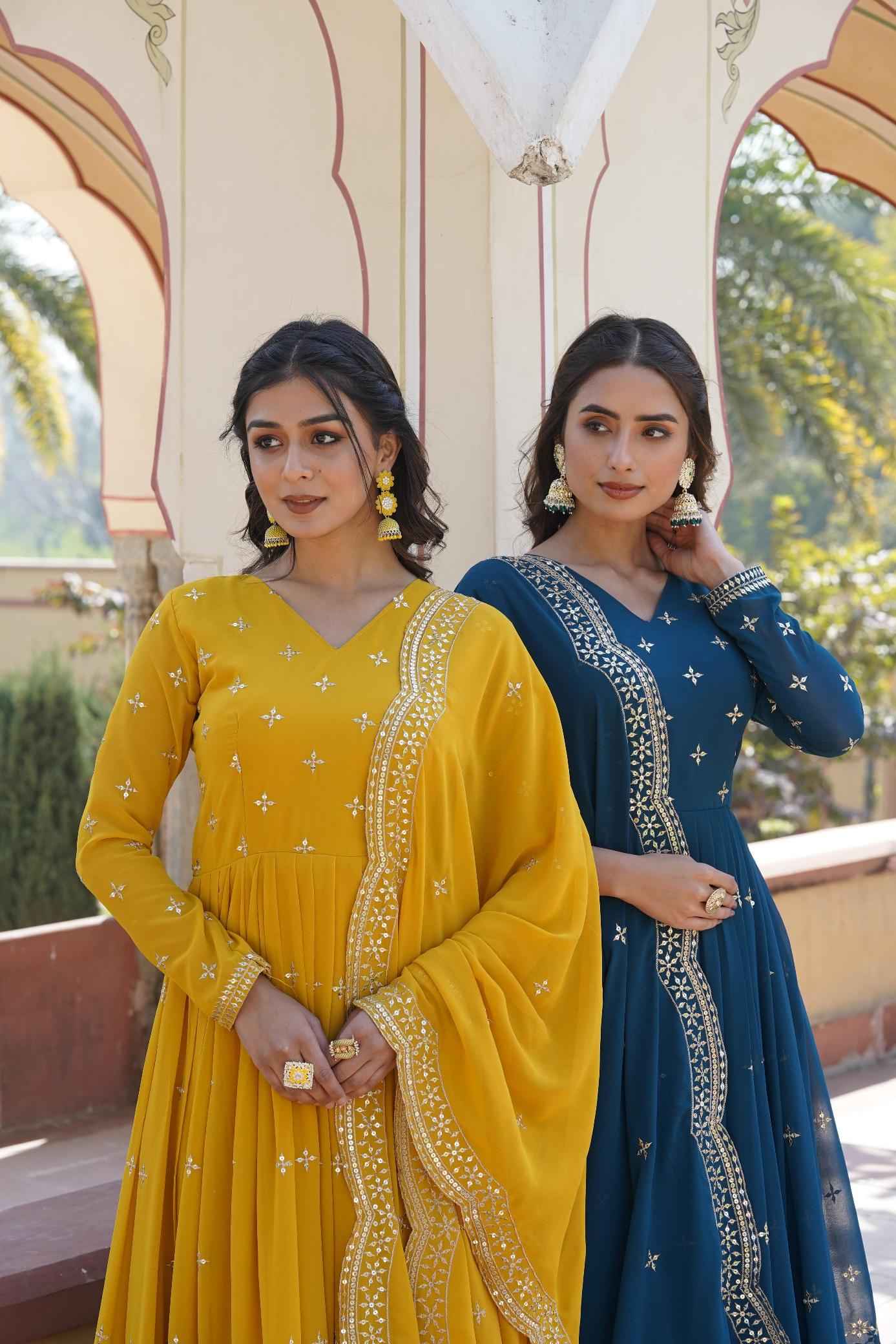 PREMIUM DESIGNER READYMADE EMBROIDERY GOWN COLLECTION WHOLESALE PRICE AT SHIVKRUPA ENTERPRISE