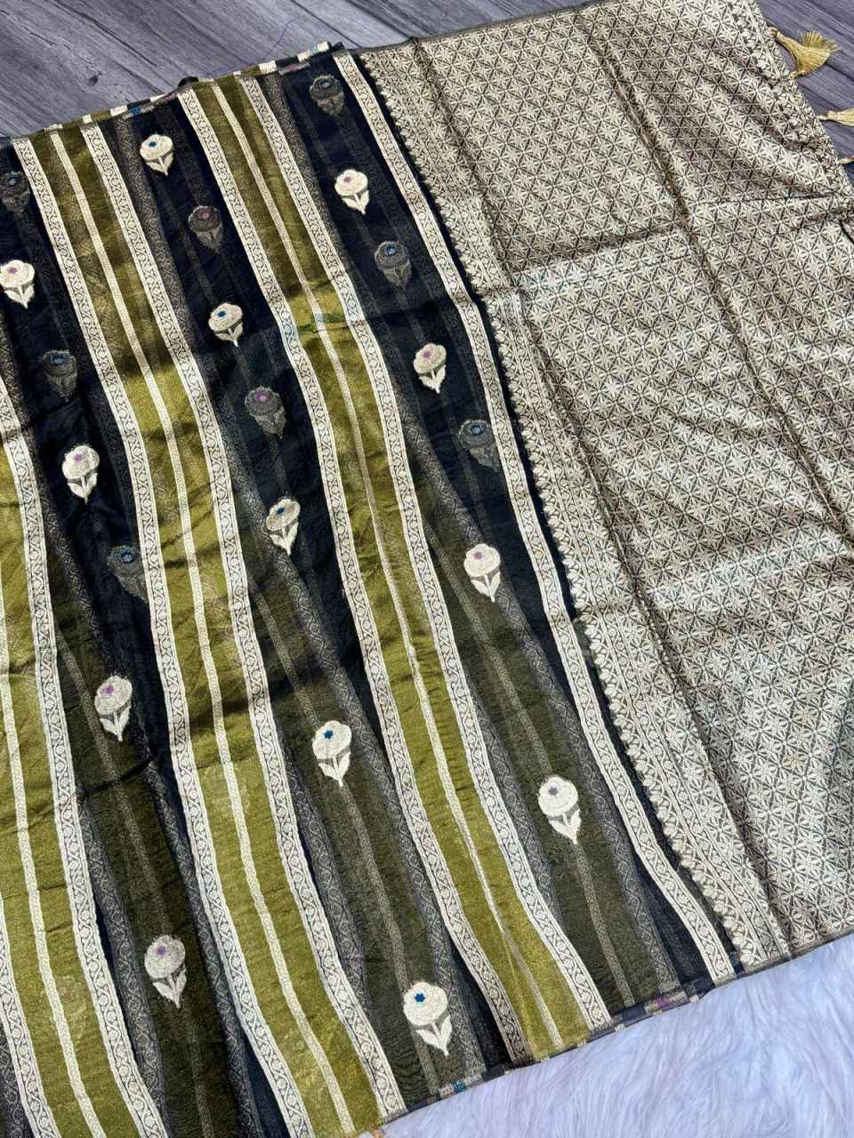 PURE BANARASI TISSUE SILK WEAVING SAREE AT WHOLESALE PRICE