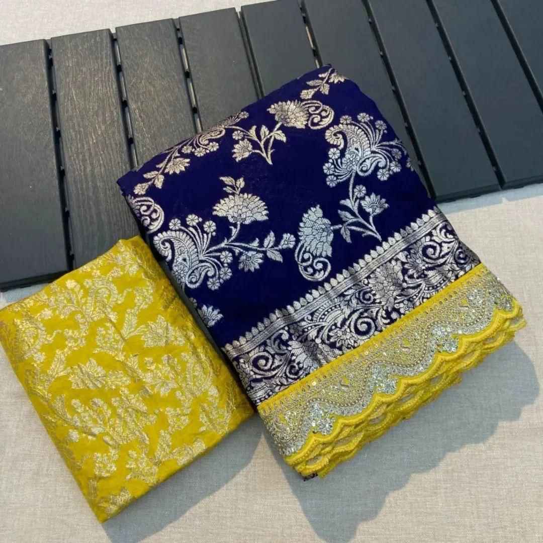 PURE CREPE KHADI SILK PATTU ZARI WEAVING DESIGN SAREE AT WHOLESALE PRICE