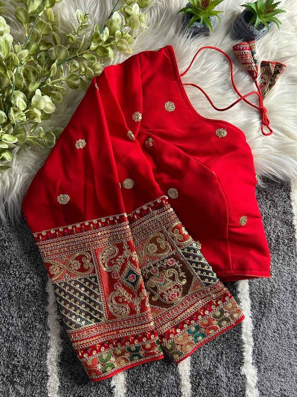 PURE GEORGETTE VISCOSE HEAVY EMBROIDERY BLOUSE AT WHOLESALE PRICE