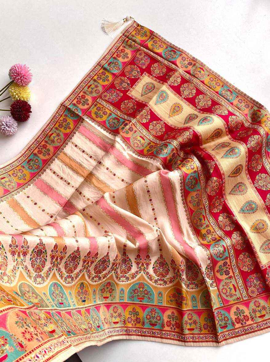 PURE MOONGA SILK WITH KASHMIRI PRINTING SAREE AT WHOLESALE PRICE