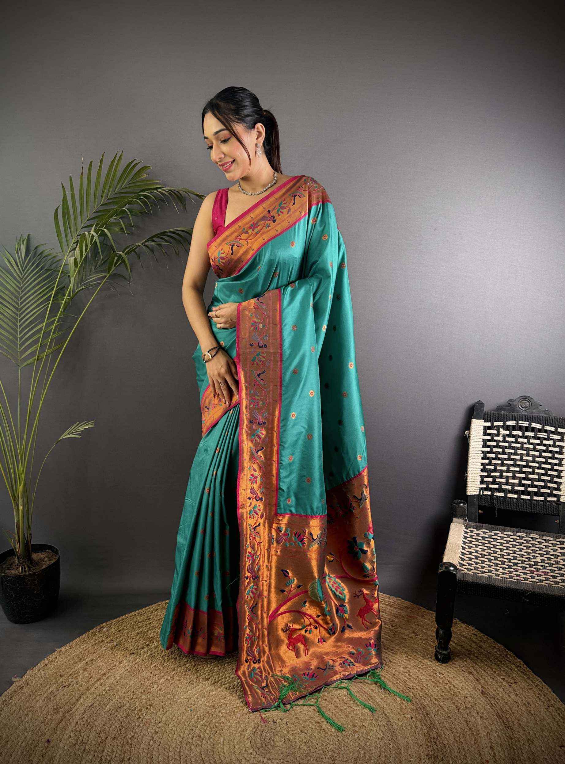 PURE SOFT BANARASI SILK PAITHANI DESIGN SAREE AT WHOLESALE PRICE