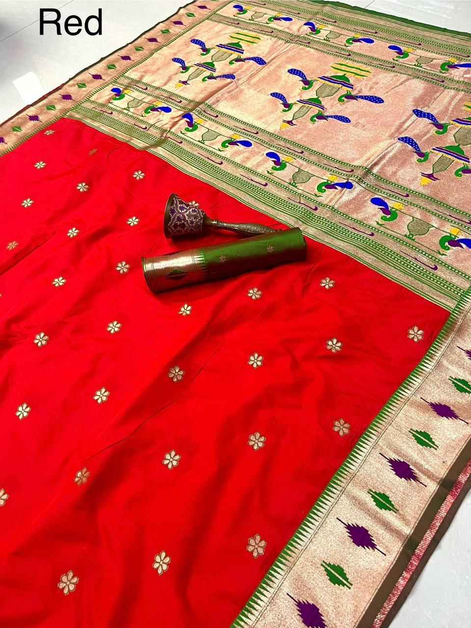 PURE SOFT GOLD ZARI KANCHIVRAM AND PAITHANI SILK SAREE AT WHOLESALE PRICE