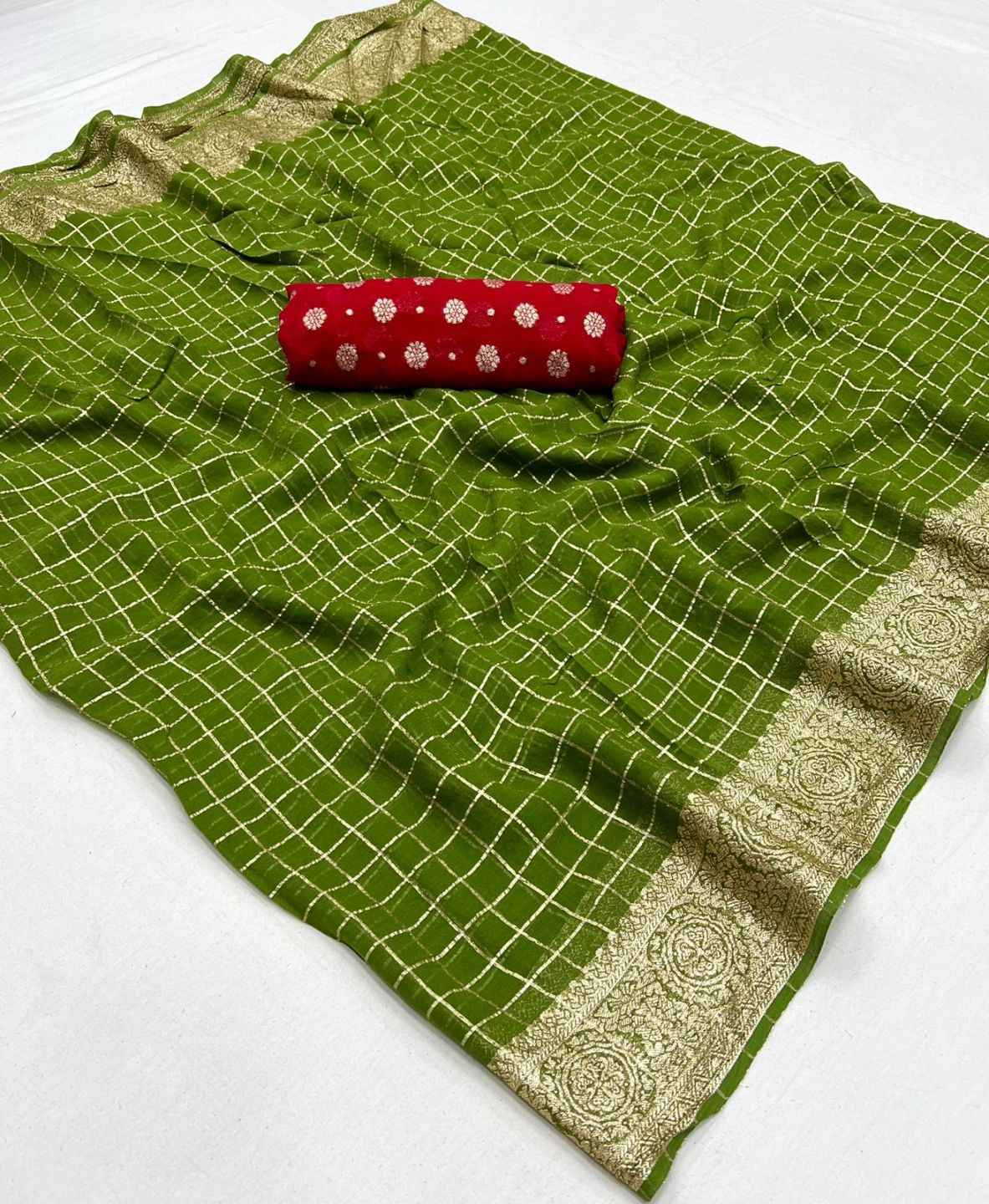 PURE VISCOSE GEORGETTE WITH FANCY ZARI WORK SAREE AT WHOLESALE PRICE