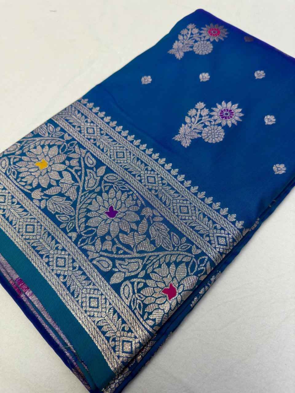 SOFT BANARASI KATAN SILK GOLD ZARI WEAVING DESIGN SAREE AT WHOLESALE PRICE