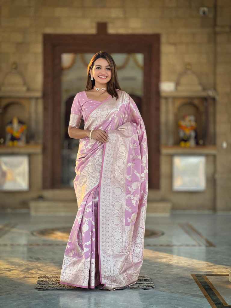 SOFT BANARASI SILK ZARI WEAVING RICH PALLU SAREE AT WHOLESALE PRICE