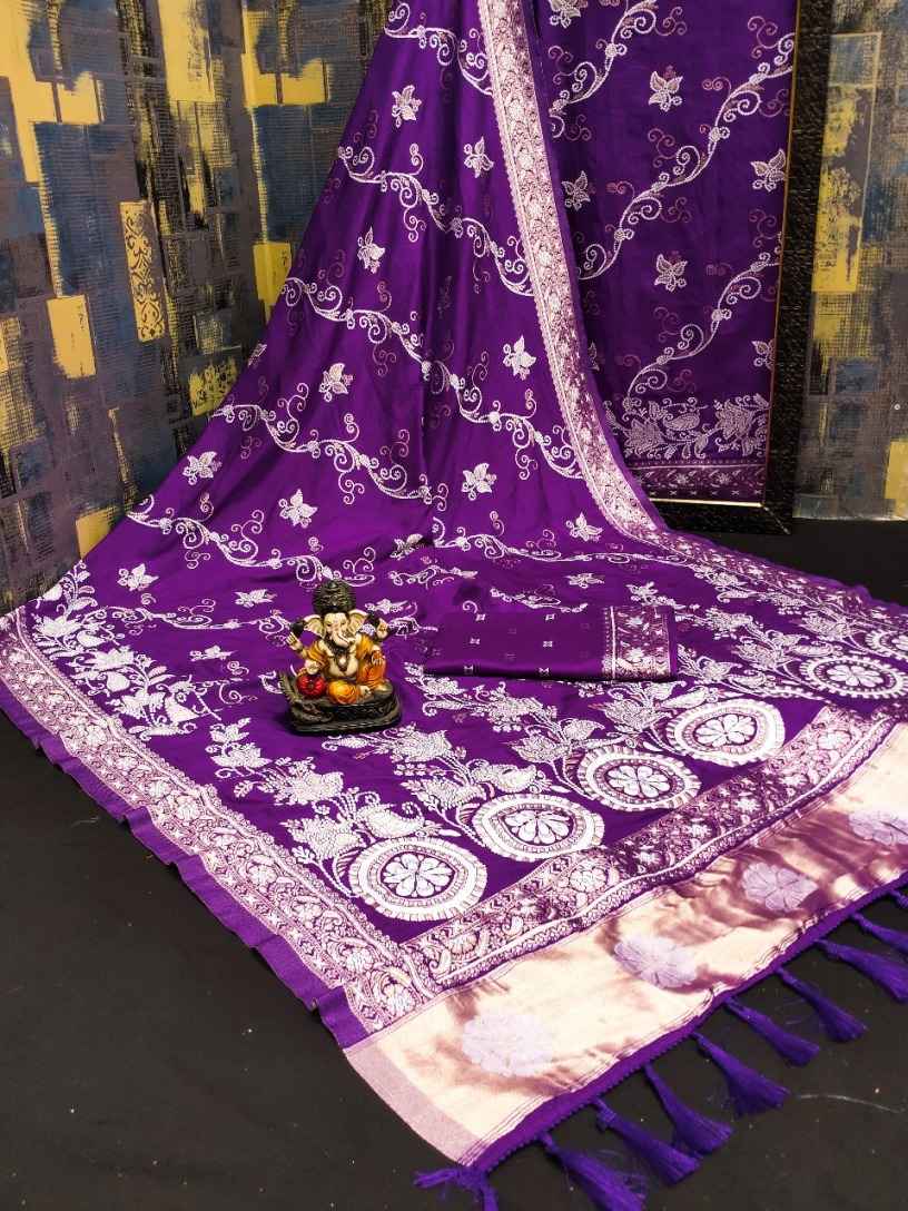 SOFT FLOWY DOLA SILK LEHERIYA WEAVING DESIGN SAREE AT WHOLESALE PRICE