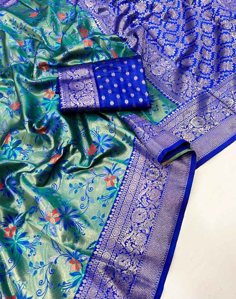 SOFT KANJIVARAM SILK  WITH ZARI WEAVING DESIGN SAREE AT WHOLESALE PRICE