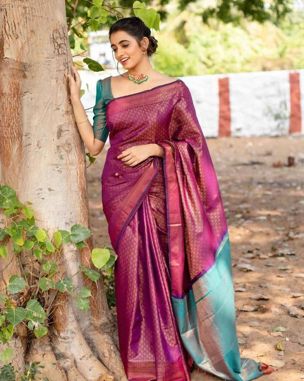 SOFT LICHI SILK RICH PALLU AND JACQUARD WORK SAREE CODE 207 AT WHOLESALE PRICE