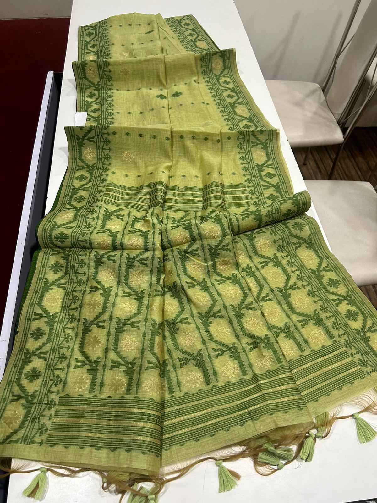SOFT MUGA COTTON JAMDANI WEAVING BORDER SAREE AT WHOLESALE PRICE