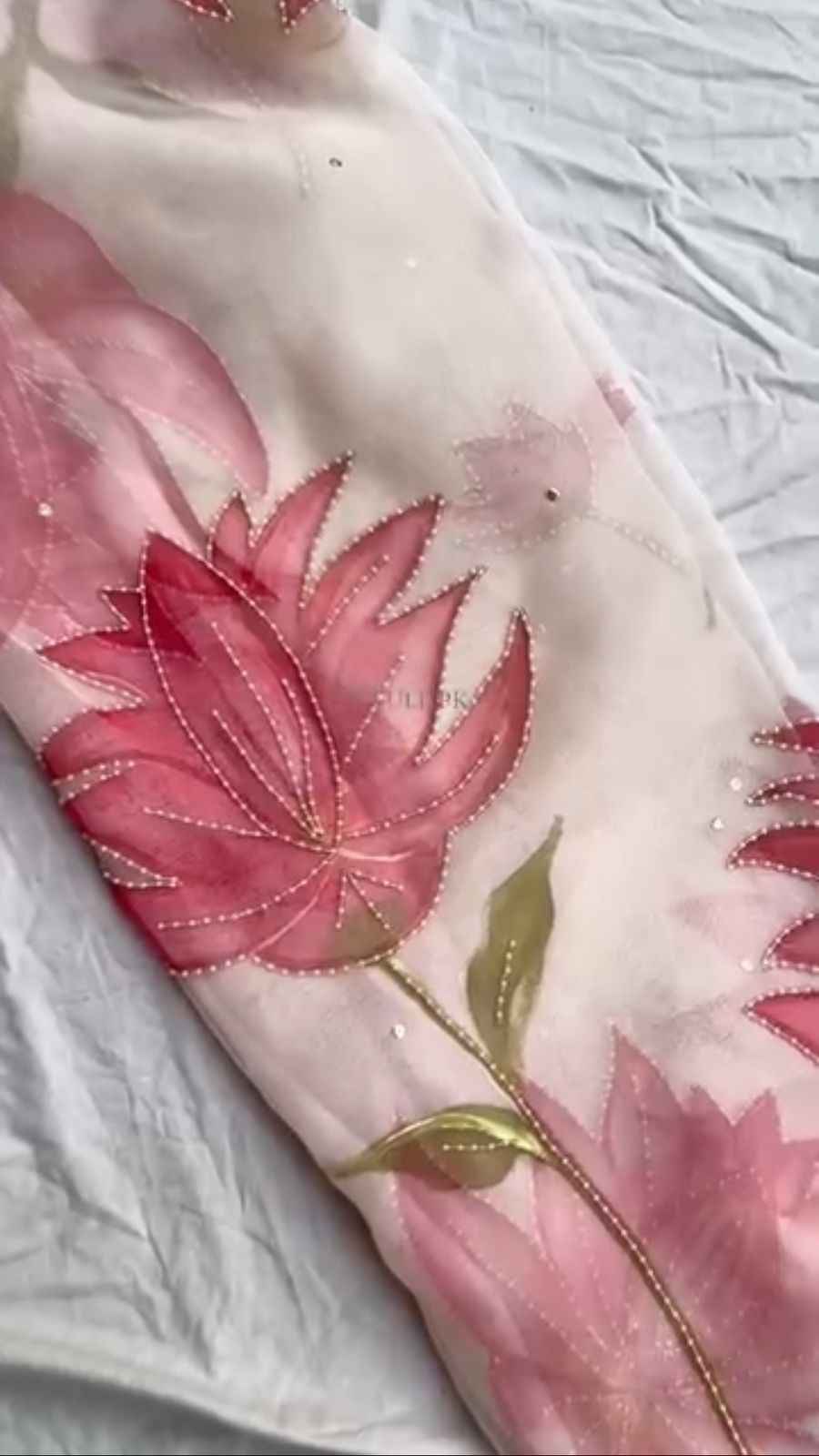 SOFT ORGANZA PRINT COVER WITH HANDWORK SAREE AT WHOLESALE PRICE