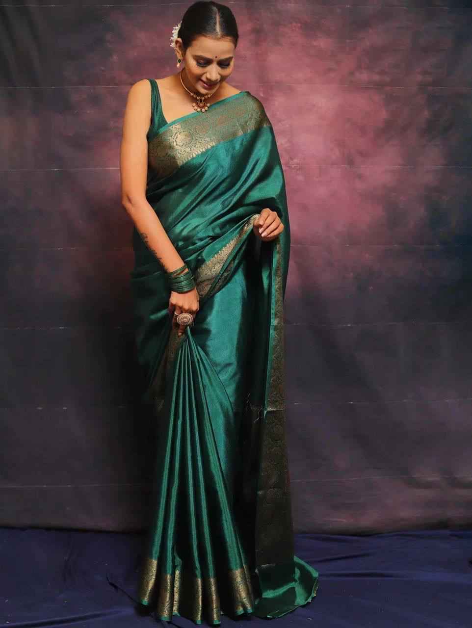 SOFT SILK RICH PALLU & JACQUARD WORK SAREE CODE 6009 AT WHOLESALE PRICE