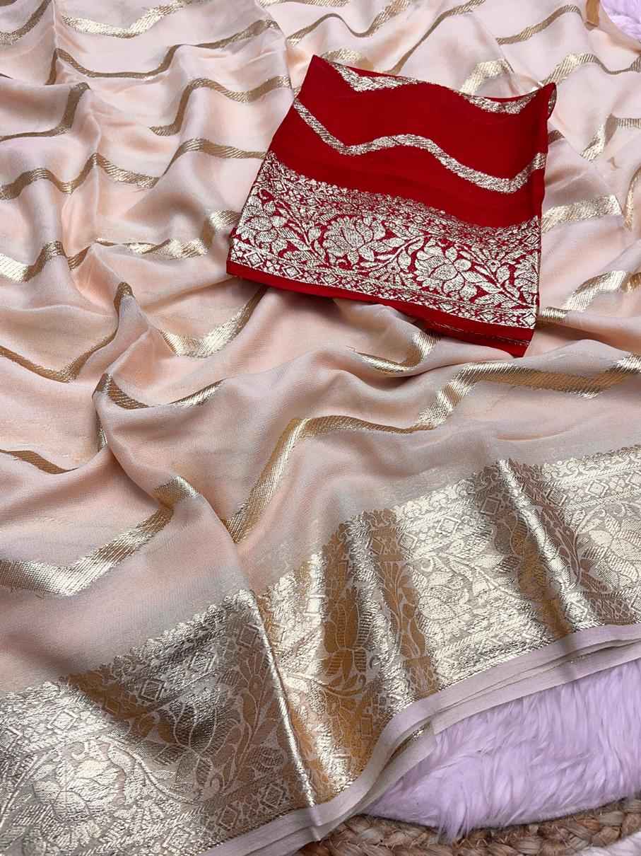 SOFT VISCOSE WEAVING GEORGETTE SAREE AT WHOLESALE PRICE