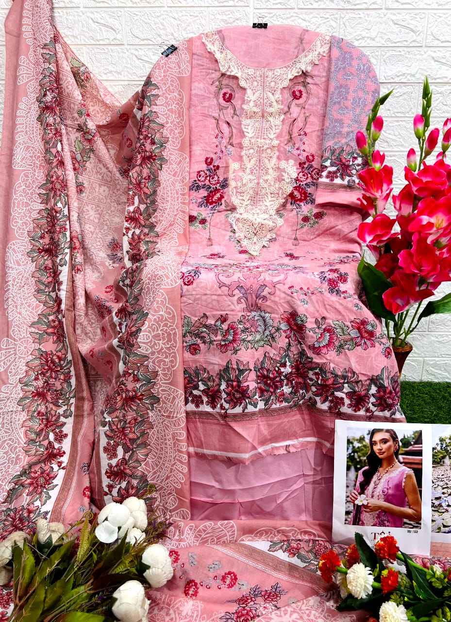 TAJ CREATIONS PURE COTTON PRINT WITH HEAVY EMBROIDERY DRESS MATERIAL AT WHOLESALE PRICE