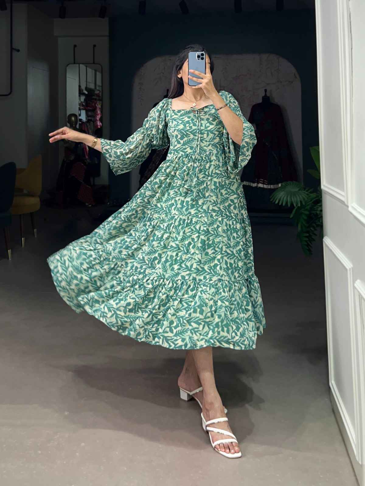 TRIPLE-LAYER GEORGETTE PRINTED ONE PIECE AT WHOLESALE PRICE