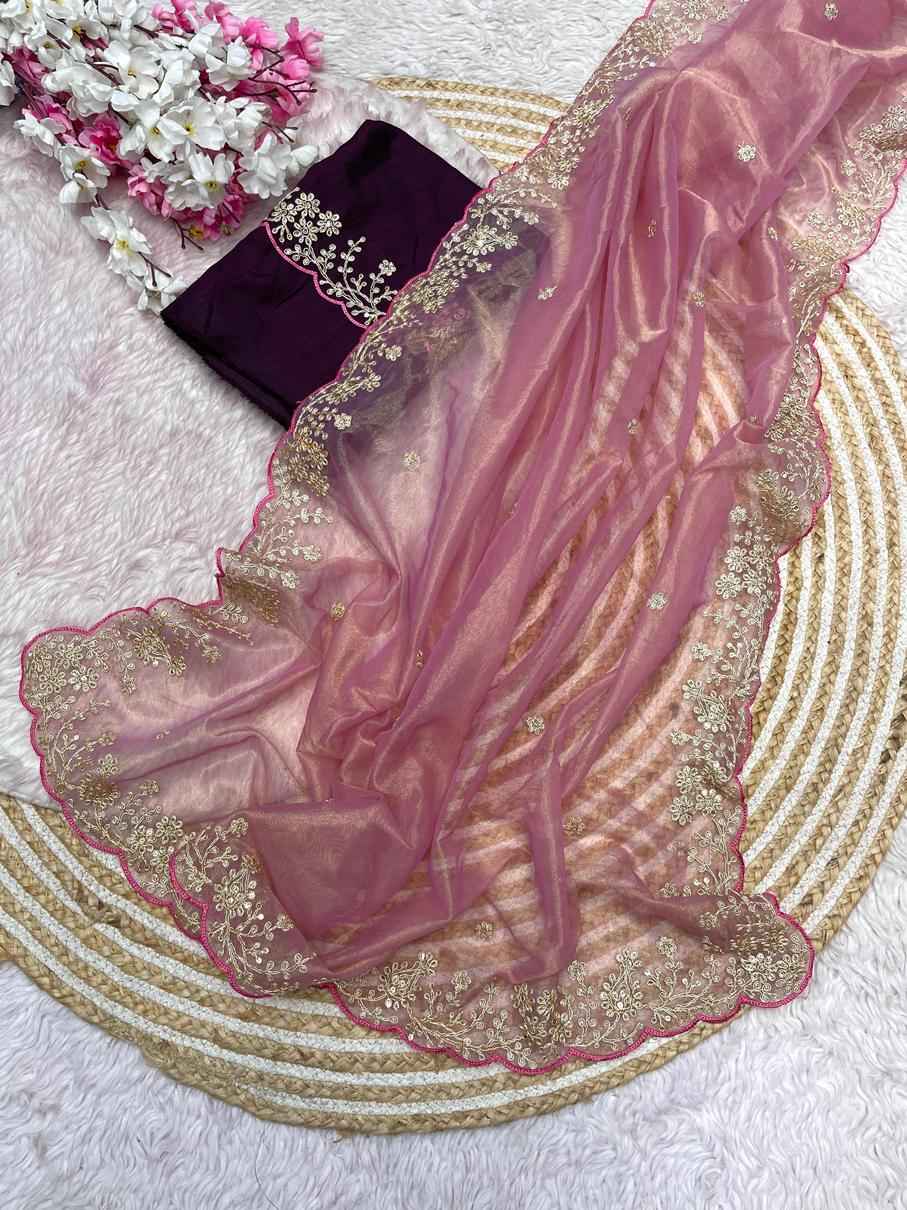 TWIL NET HEAVY JALPARI WITH PITTA WORK SAREE AT WHOLESALE PRICE