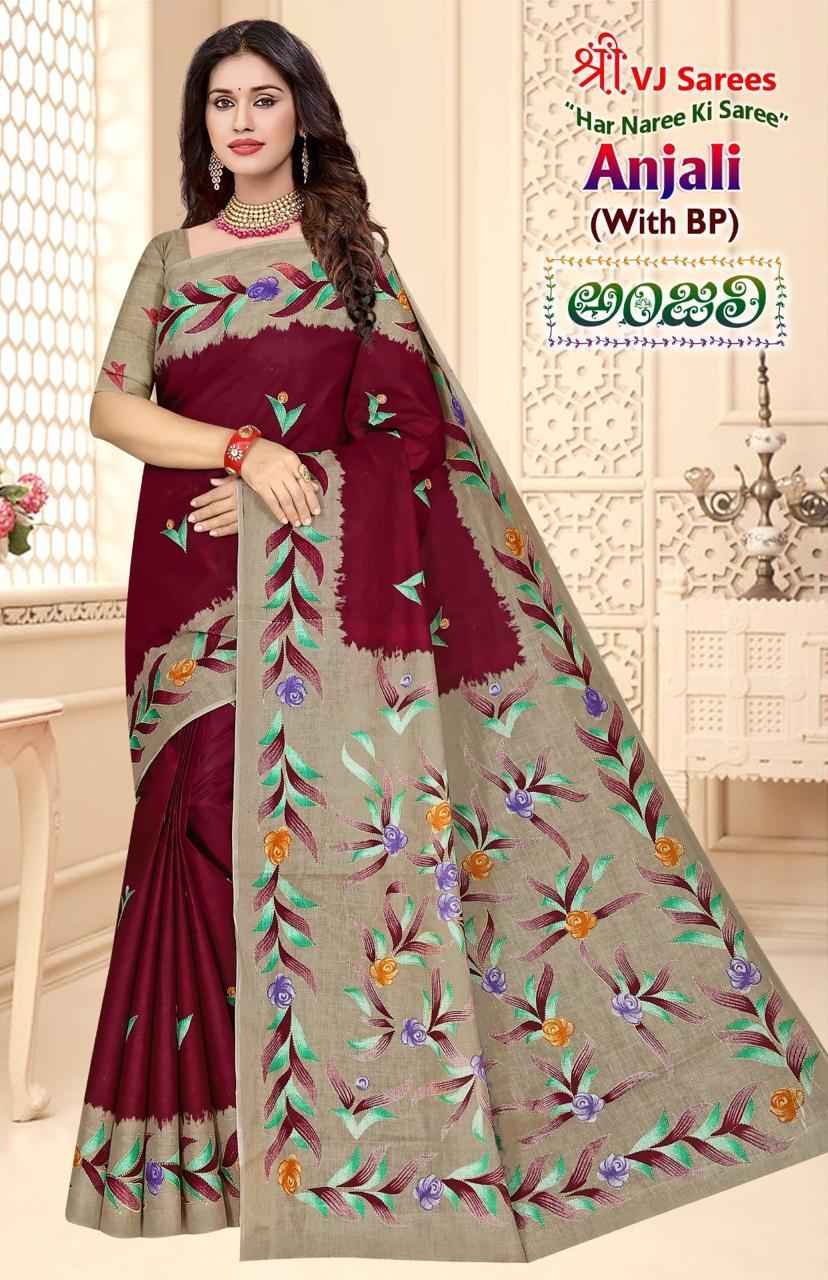 VJ ANJALI VOL-01 HEAVY COTTON PRINTED SAREE AT WHOLESALE PRICE