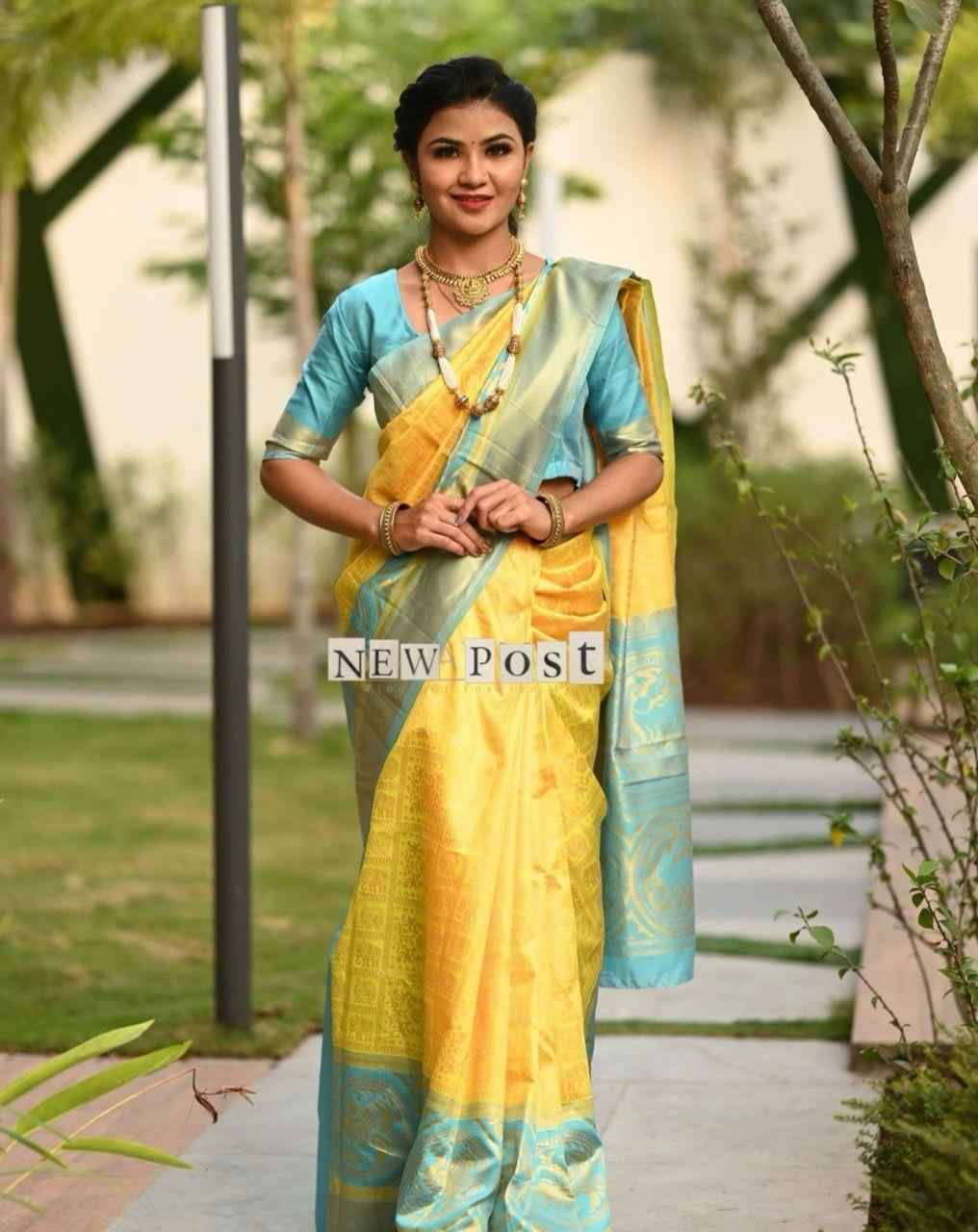 YELLOW DESIGNER SOFT SILK SAREE BEAUTIFUL RICH PALLU & JACQUARD WORK AT WHOLESALE PRICE