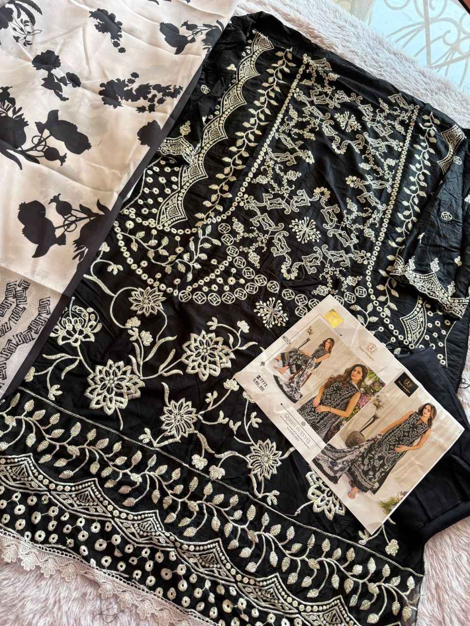 ZIAAZ DESIGNS CODE 852 COTTON RAYON EMBROIDERY DRESS MATERIAL AT WHOLESALE PRICE