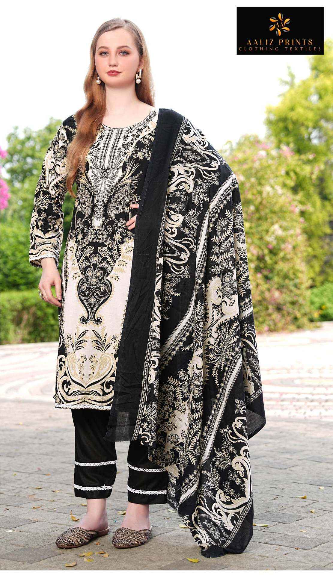 AALIZ AALIYA VOL 10 COTTON‎‎ DIGITAL‎‎‎ PRINT‎‎‎‎‎ED EMBROIDERY COLLECTION DRESS MATERIAL AT WHOLESALE PRICE