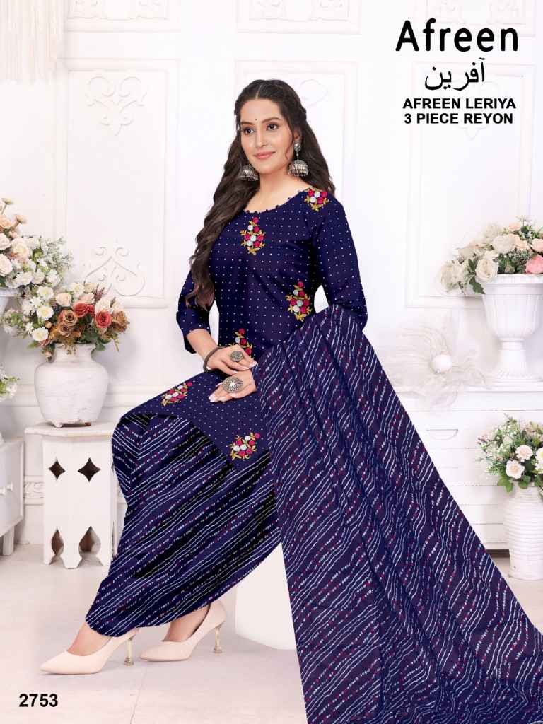 AFREEN LERIYA RAYON WITH EMBROIDERY WORK DRESS MATERIAL AT WHOLESALE PRICE