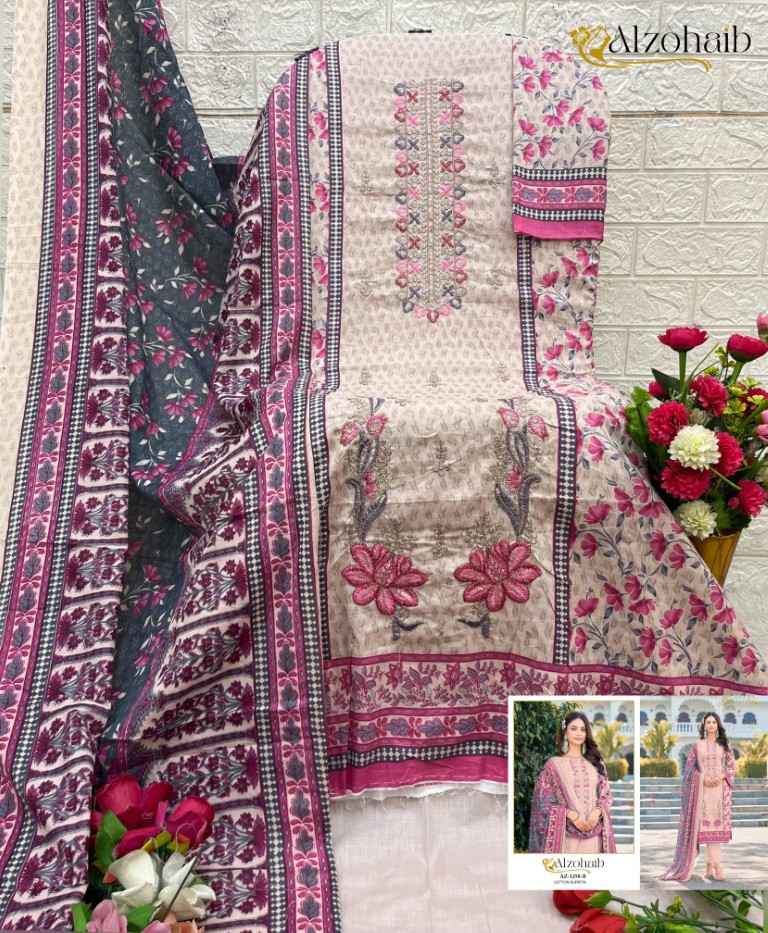 ALZOHAIB D.NO AZ 1258 PURE COTTON PRINTED DRESS MATERIAL AT WHOLESALE PRICE