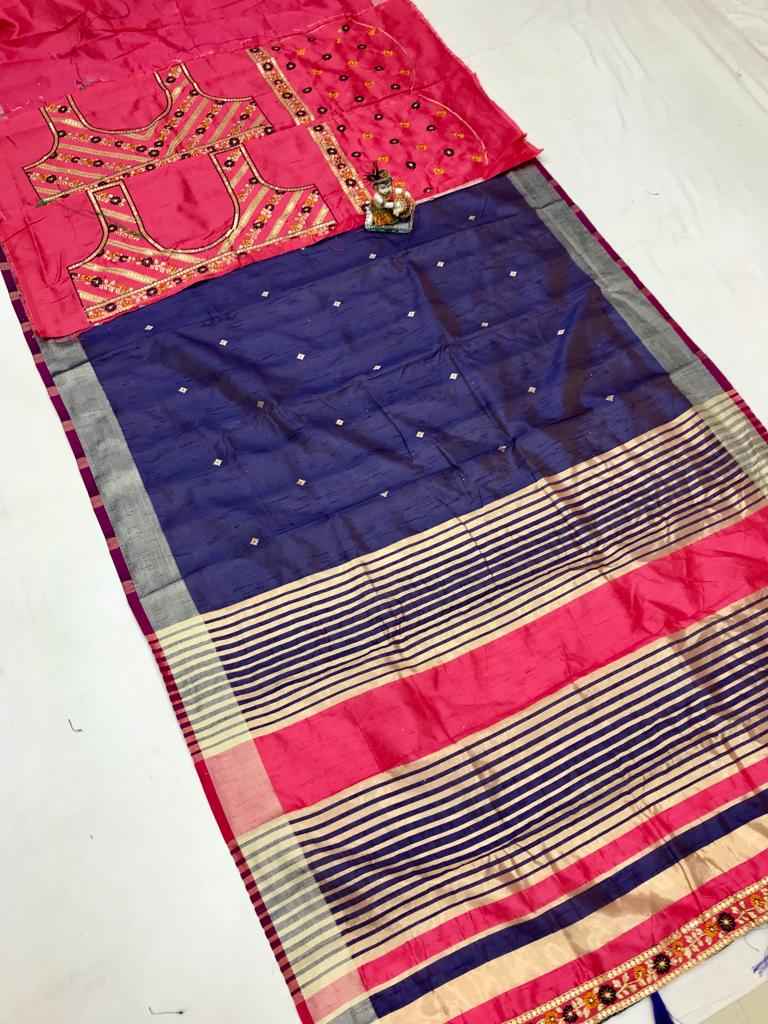 BANARASI SOFT COTTON SILK WITH GOLDEN BORDER SAREE AT WHOLESALE PRICE