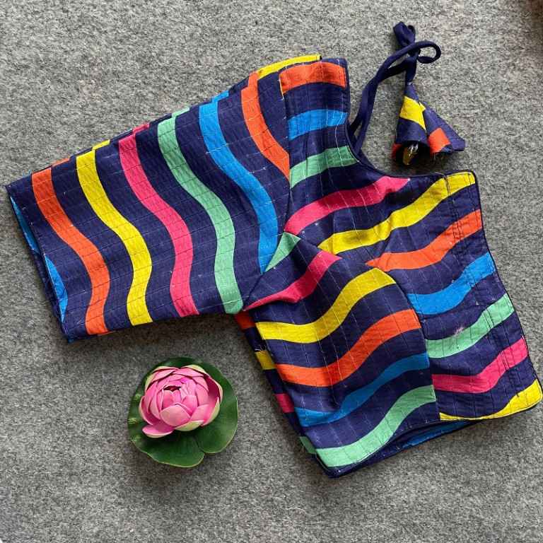 COTTON SILK DIGITAL PRINT WITH AARI WORK BLOUSE AT WHOLESALE PRICE