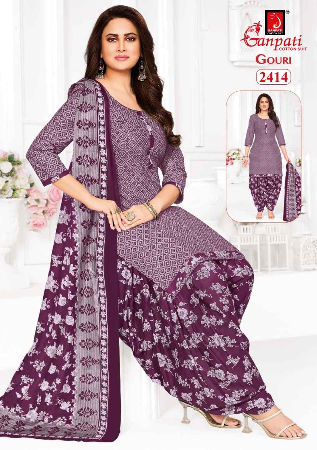 GANPATI GOURI VOL-10 HEAVY COTTON PRINTED DRESS MATERIAL AT WHOLESALE PRICE