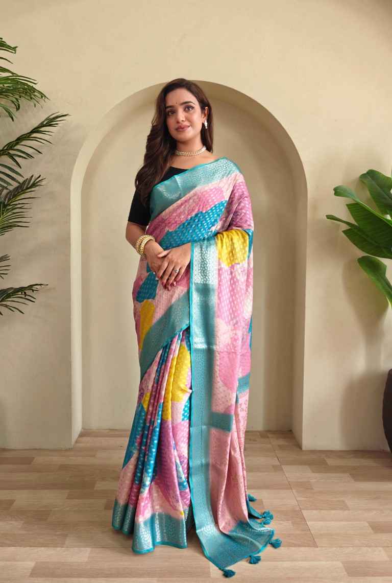 GEORGETTE SILVER ZARI BUTTI WEAVING DESIGN SAREE AT WHOLESALE PRICE
